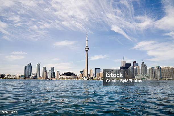 Toronto Skyline At High Noon Stock Photo - Download Image Now - 12 O'Clock, CN Tower, Canada