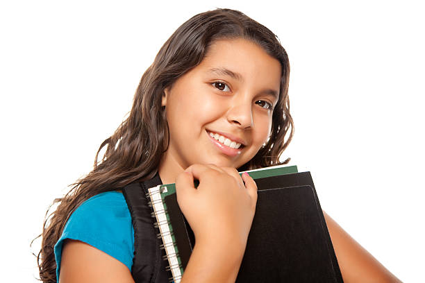 istock Pretty Hispanic Girl with Books and Backpack 92400438