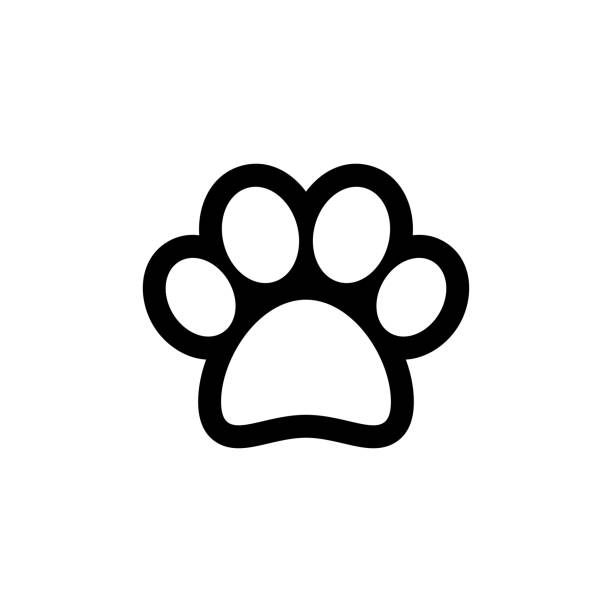 tierische pfote vektor icon - isolated dog animal puppy stock-grafiken, -clipart, -cartoons und -symbole