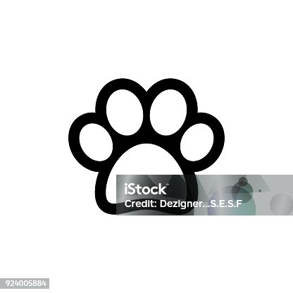 istock Animal paw vector icon 924005884