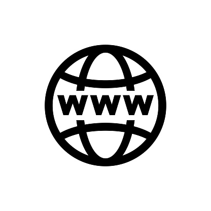 World internet on grid vector icon