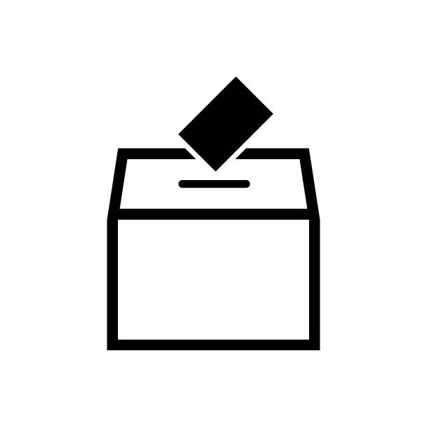 ilustrações de stock, clip art, desenhos animados e ícones de ballot box vector icon - voting election ballot box voting ballot