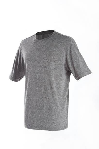 istock Plain men's gray cotton t-shirt on a white background 92400796
