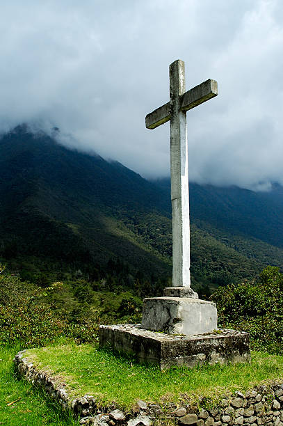 istock Memorial place with a christian croix 92400845
