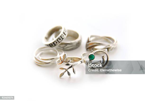 Anillos De Plata Foto de stock y más banco de imágenes de Accesorio personal - Accesorio personal, Adulto, Anillo - Joya