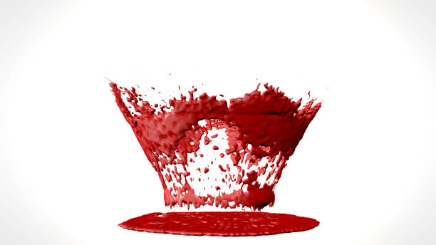 istock 3d illustration of blood or paint splatter drop isolated on white background 924016142