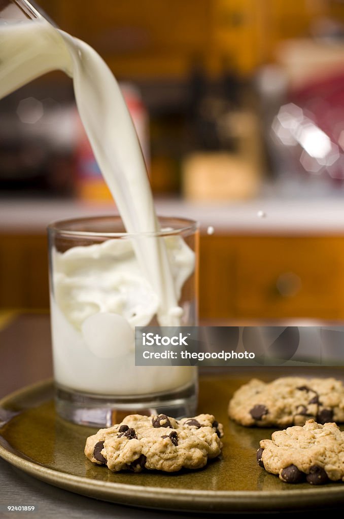 맛있었어요 우유 및 쿠키 - 로열티 프리 우유 스톡 사진