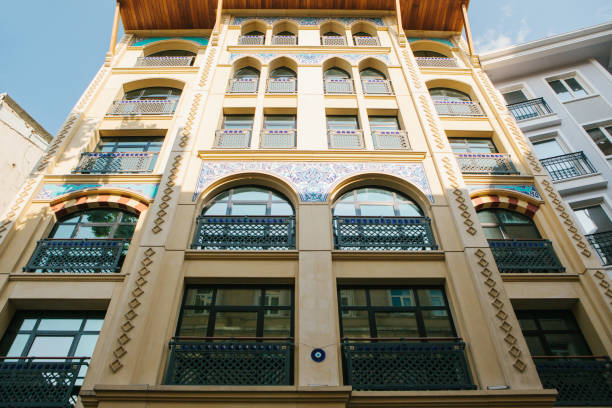 The usual old traditional building in the Turkish style. Typical eastern architecture.