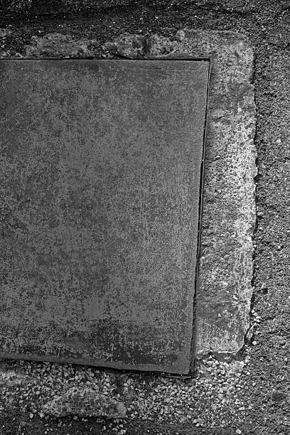 metal, cement and asphalt stock photo