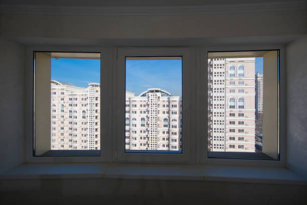 view from the window, a window in a new apartment