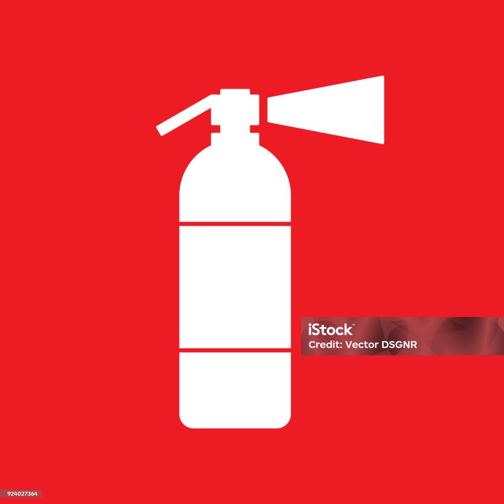 Weiße Feuerlöscher Schild Auf Rotem Grund Vektor Icon Stock Vektor Art und  mehr Bilder von Alarm - iStock