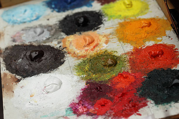 Artists' paint palette stock photo