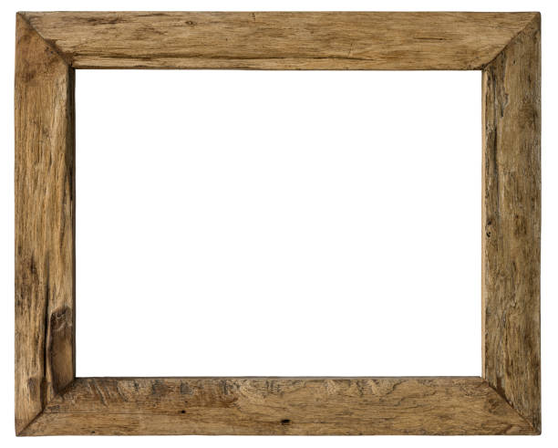 istock Old weathered rustic wood frame, isolated on white, clipping path included. 924030878