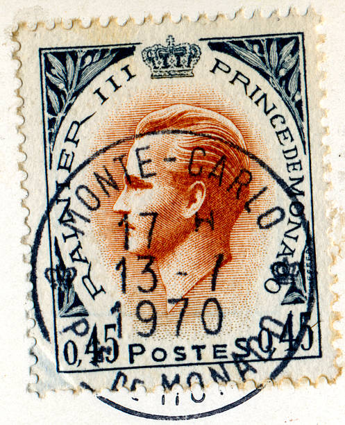 istock Monte Carlo 1970 Postmarked Stamp - Prince Rainier III Monaco 92403121
