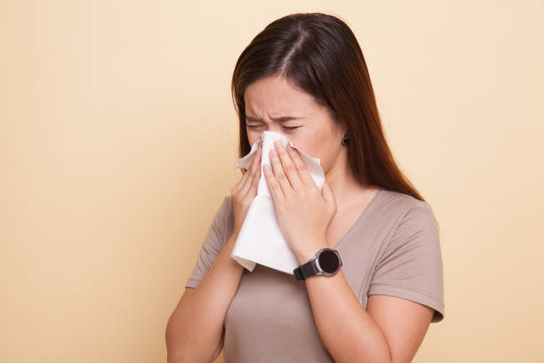 istock Young Asian woman got sick and flu. 924031536