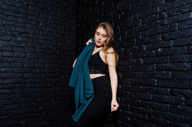 istock Handsome brunette girl posing at studio 924032078