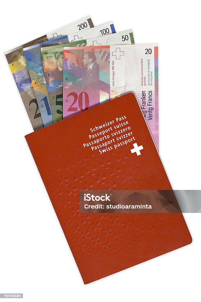 Swiss Passport и деньги - Стоковые фото Банк роялти-фри
