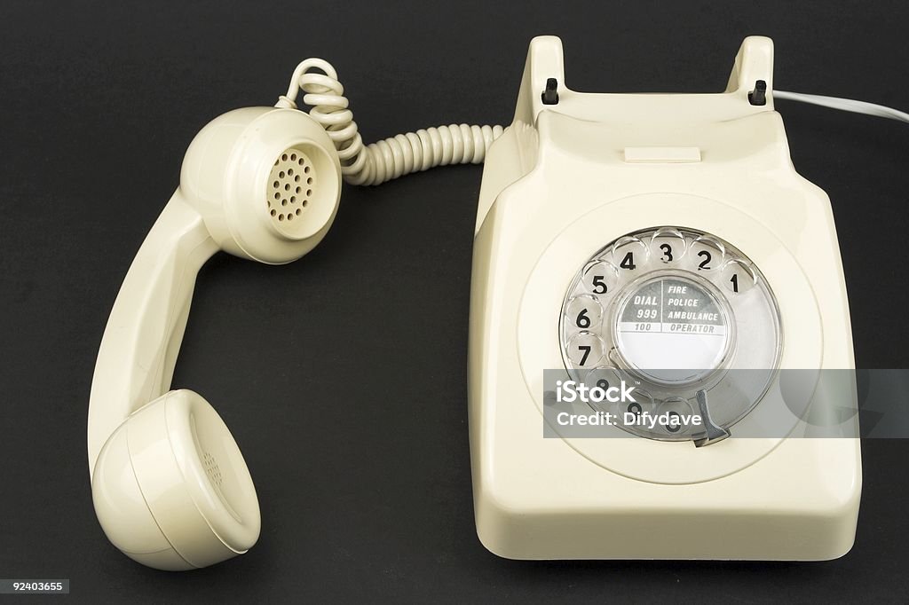 Bianco e avorio Vintage di telefono - Foto stock royalty-free di Attrezzatura per le telecomunicazioni