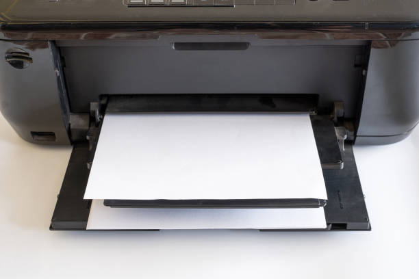 istock White paper in black printer toner and color 924038054