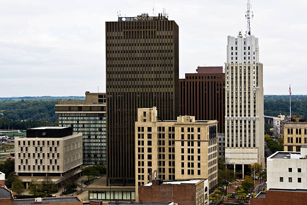 istock Downtown skyline of Akron, Ohio on a cloudy day 92403977