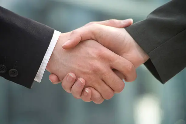 Two businessman shake hands. See more of my business photos: 
