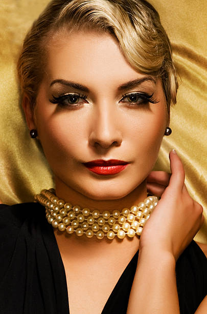istock Lovely woman retro portrait 92404631