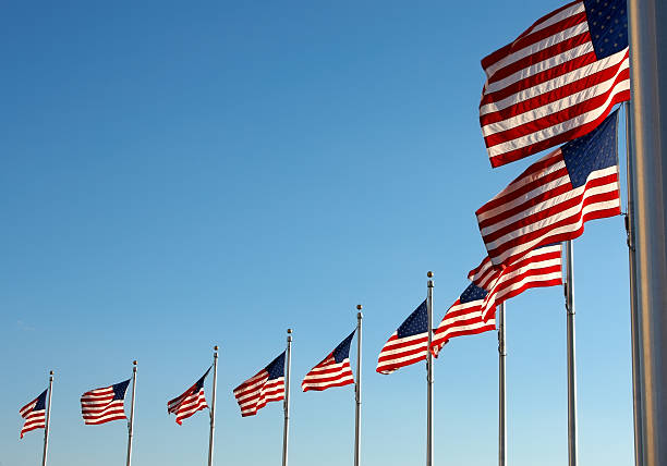 istock US flags near Washington Monument 92404727