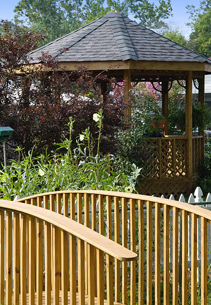 istock Gazebo and Garden Bridge 92404930