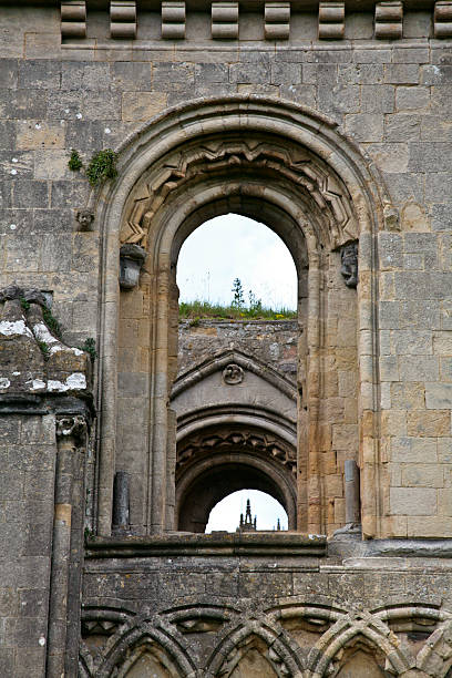 istock Arches from Glastonbury Abbey in England 92405602