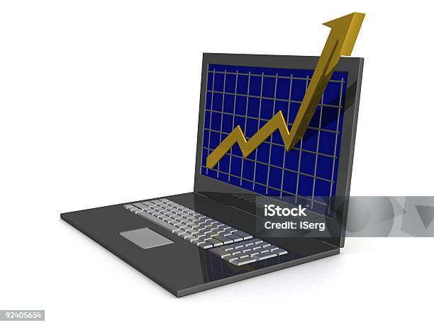 Portatile Il Concetto Di Crescita Finanziaria 3 D Immagine - Fotografie stock e altre immagini di Affari
