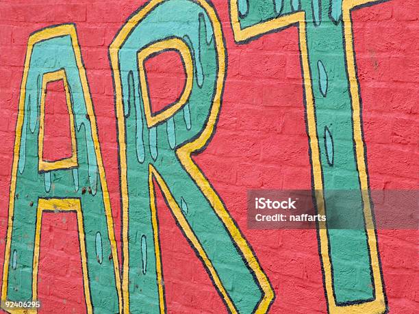Kolorowe Grafitti Na Ścianie - zdjęcia stockowe i więcej obrazów Betonowy - Betonowy, Bez ludzi, Czerwony