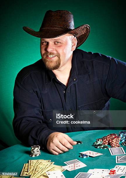 Man With A Beard Plays Poker Stock Photo - Download Image Now - Activity, Adult, Beard