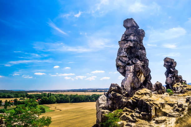 Sand stone rock Teufelsmauer by Neinstedt in Germany