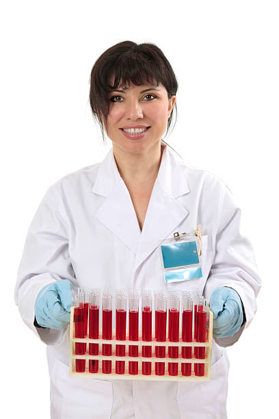 과학자 테스트 튜브 견본품 - leukemia pathologist blood hematologist 뉴스 사진 이미지
