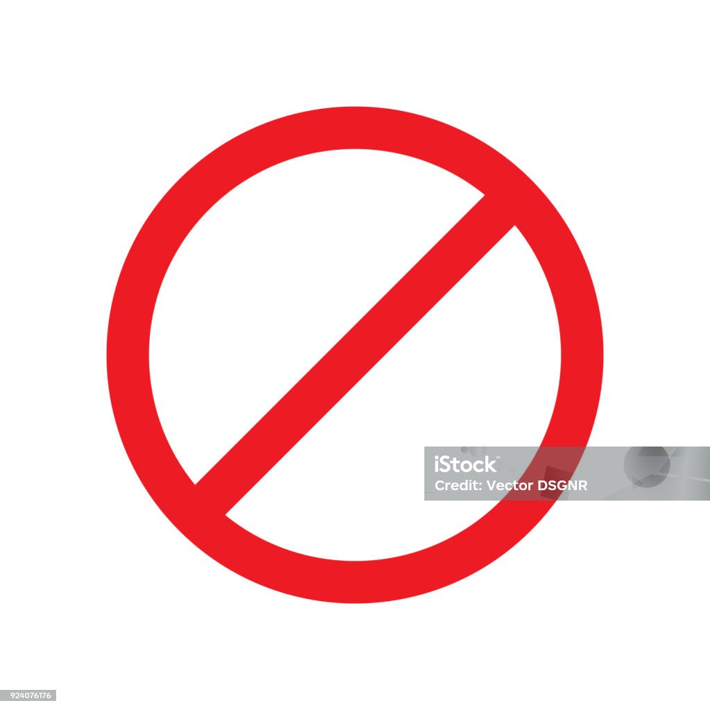 NO SIGN. Blank crossed out red circle. Vector icon NO SIGN. Blank crossed out red circle. Vector icon. Forbidden stock vector