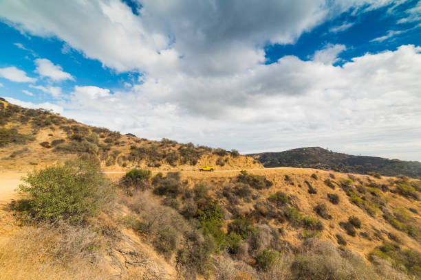 istock Yellow Pickup truck on Mount Lee 924076280