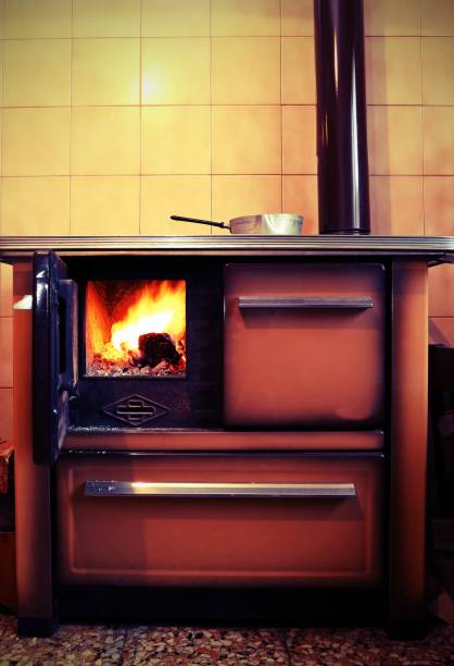 istock old wood-burning stove in the kitchen with vintage effect 924077190