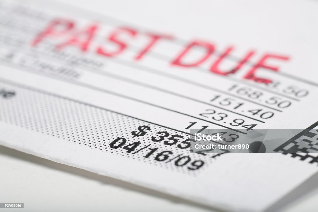 Past Due Bill  Balance Stock Photo