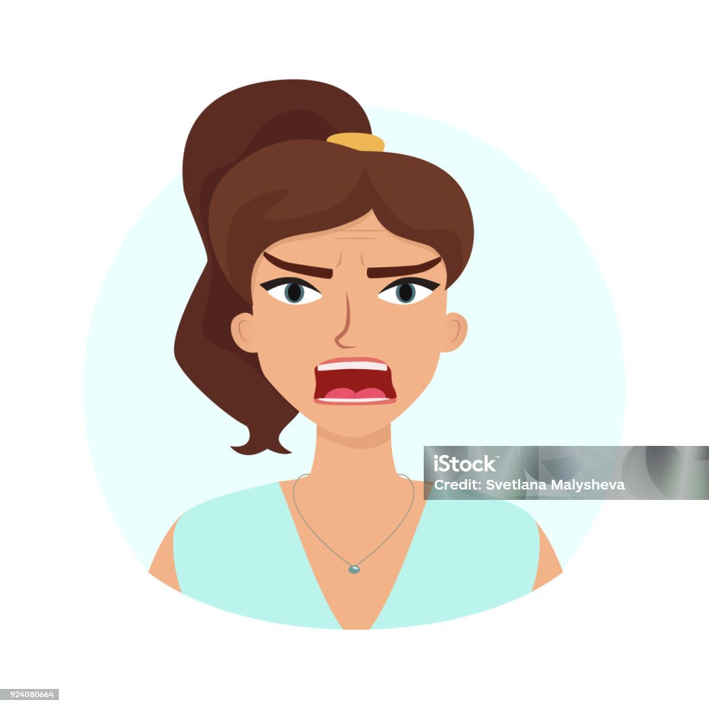 Anger Face Expression Stock Illustration - Download Image Now - Adult ...