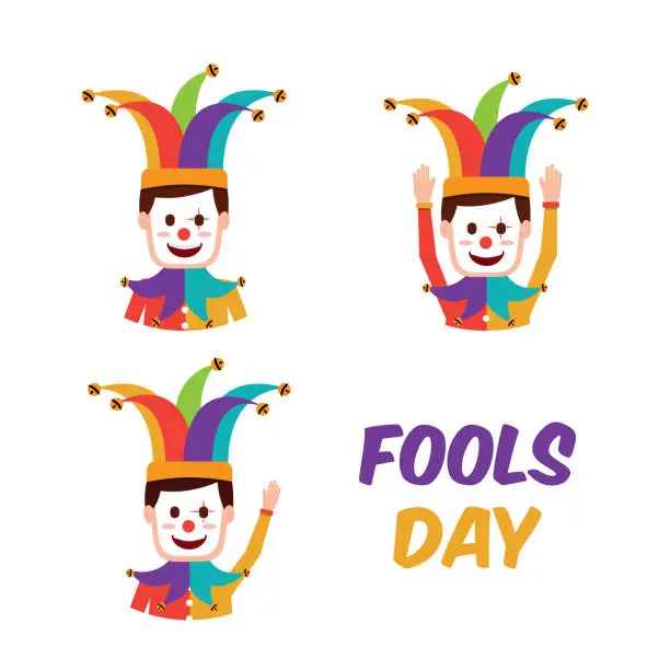 Vector illustration of fools day greeting card