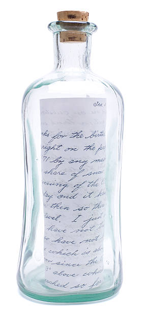 Bottle with message stock photo