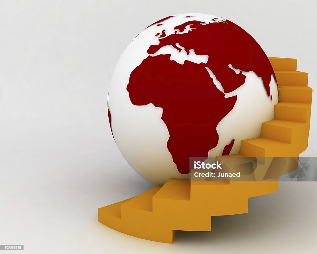 Globus mit Treppen - Lizenzfrei Berggipfel Stock-Foto