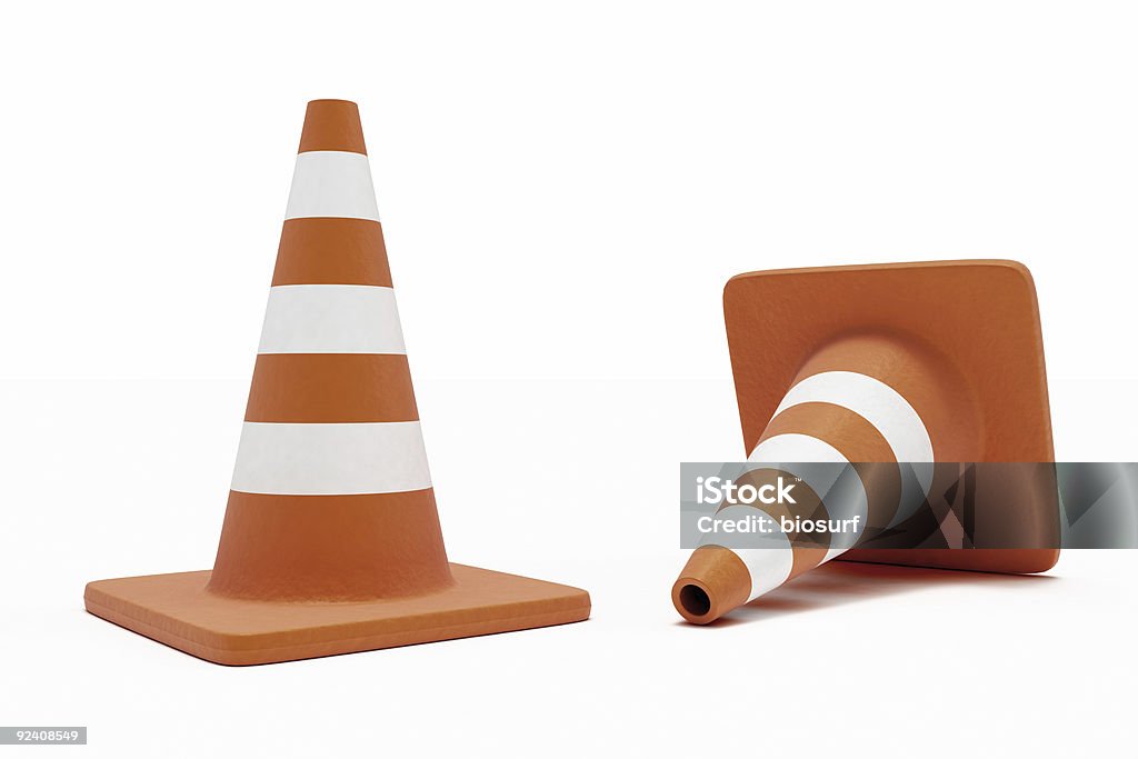 Coni di traffico - Foto stock royalty-free di Arancione
