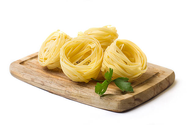 Italian pasta tagliatelle stock photo