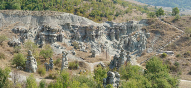 istock Panorama of stone dolls pillars valley of Kuklica in Macedonia 924090708