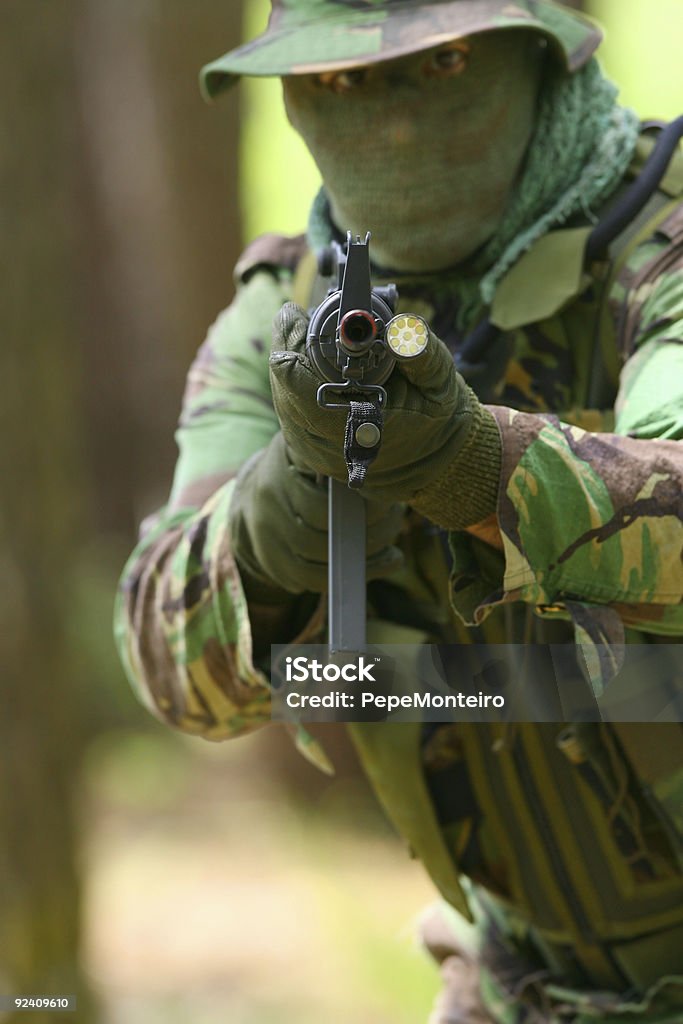 Lotta di allenamento militare - Foto stock royalty-free di Milizia