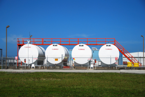 Jet fuel storage tanks 