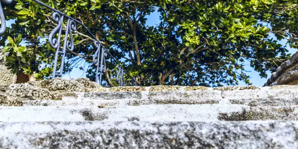 Stone steps in the ancient city of Altos de Chavon Punta Cana Dominican Republic