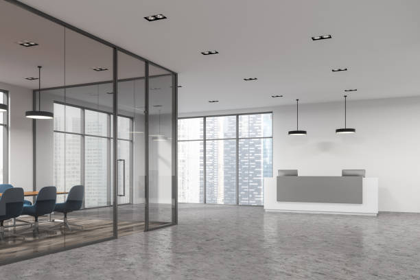 istock Glass meeting room corner, reception 924107700