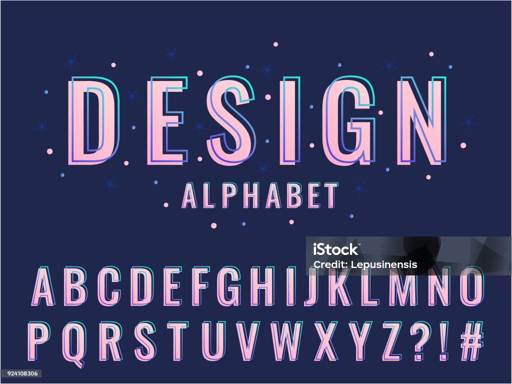 Stylized Font Examples Vector Of Modern Stylized Font And Alphabet Stock Illustration ...